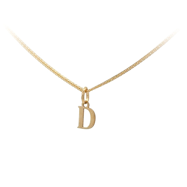 字母 D 黄金吊坠