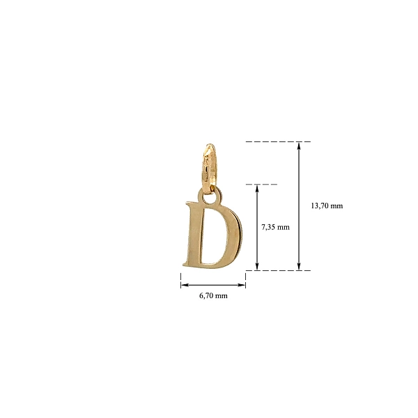 字母 D 黄金吊坠