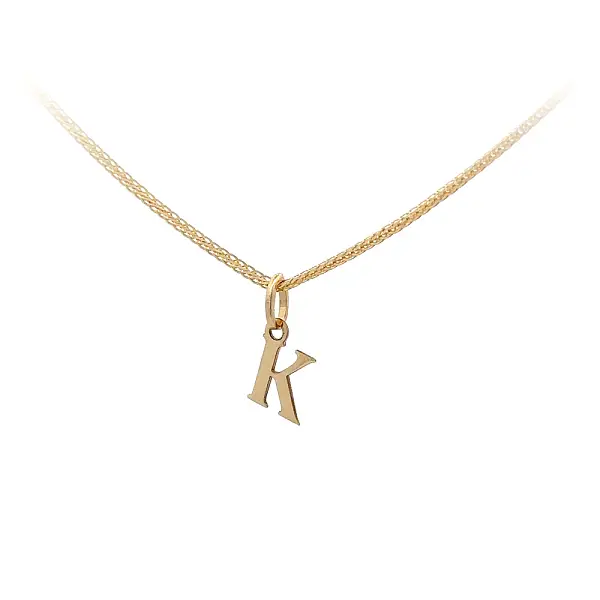 字母 K 黄金吊坠