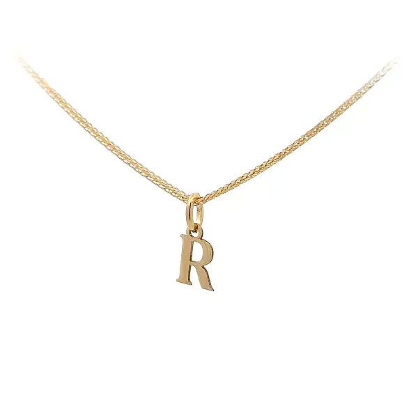 字母 R 黄金吊坠