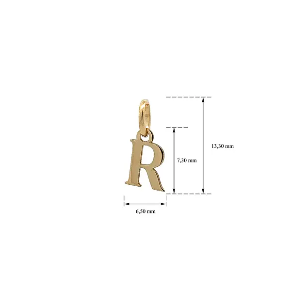 字母 R 黄金吊坠