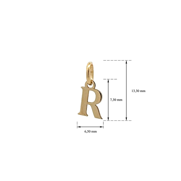 字母 R 黄金吊坠