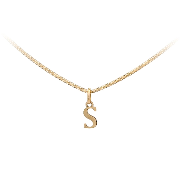 字母 S 黄金吊坠