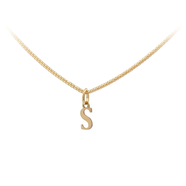 字母 S 黄金吊坠