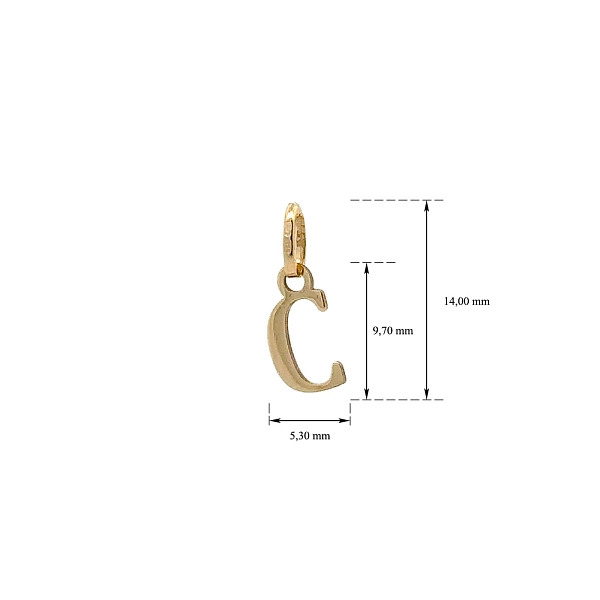 字母 C 黄金吊坠