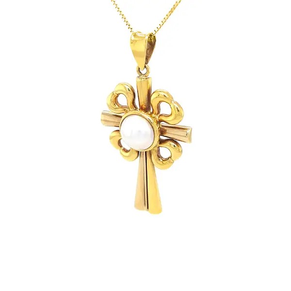 珍珠金十字架