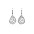 白金水滴形吊坠耳环，镶嵌锆石