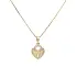 黄金心形吊坠 镶嵌锆石