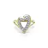 锆石心形金戒指