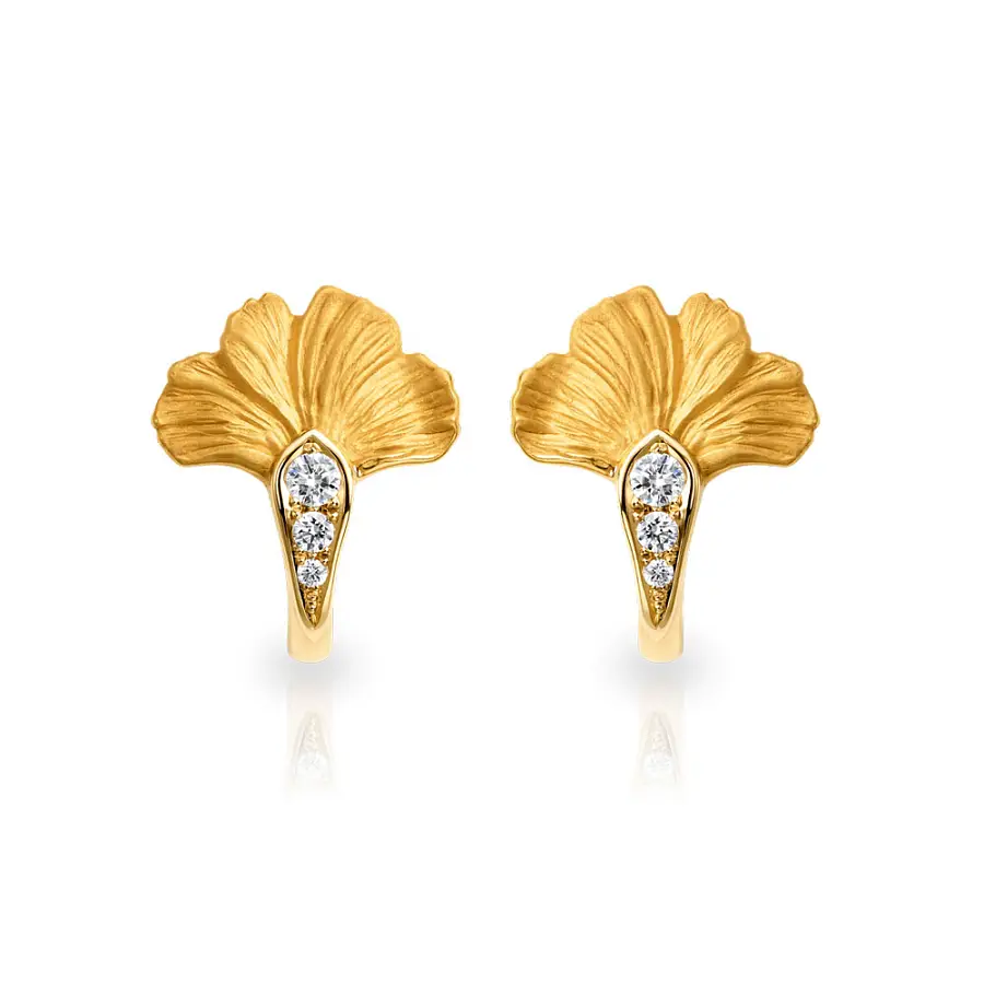 迷你 Sautoir 银杏耳环