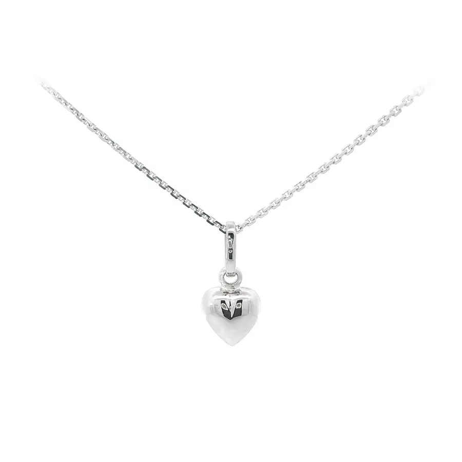 极简白金心形吊坠