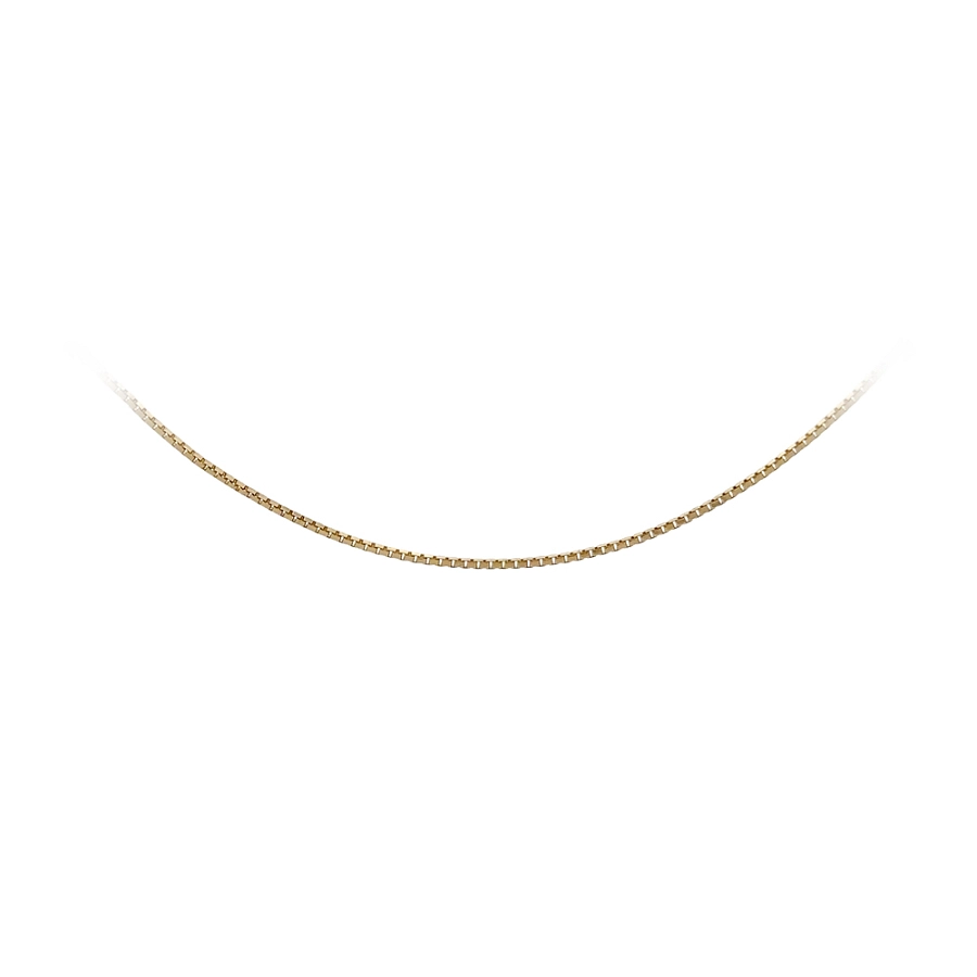 14K 黄金方盒链项链，50 厘米