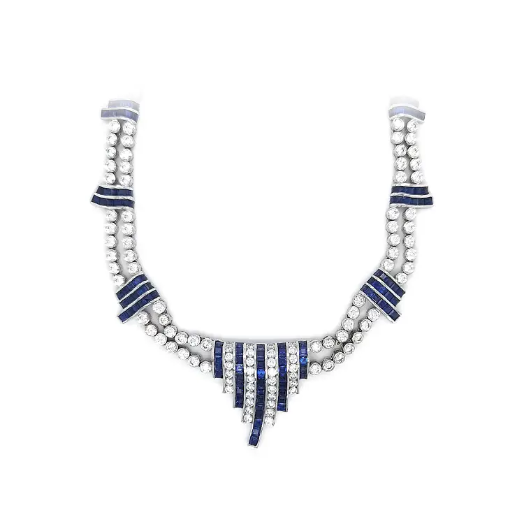 白金镶施华洛世奇水晶项链