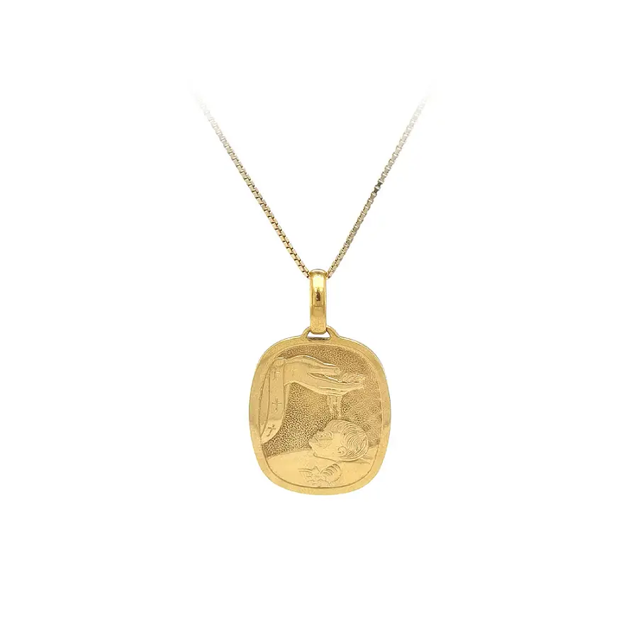 神圣洗礼 – 信仰与仁慈的黄金吊坠