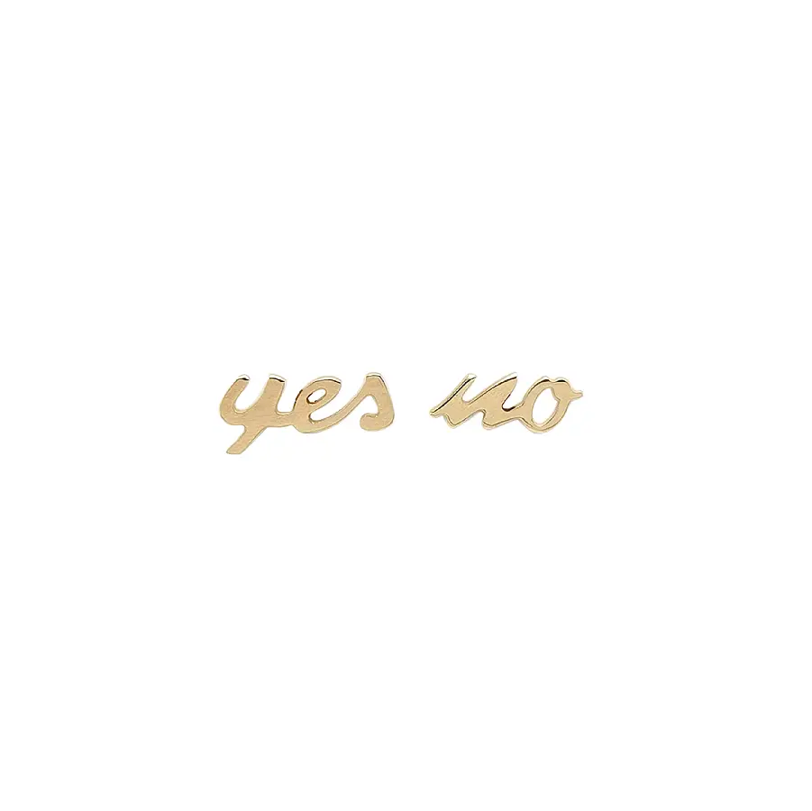 黄金“Yes / No”耳环