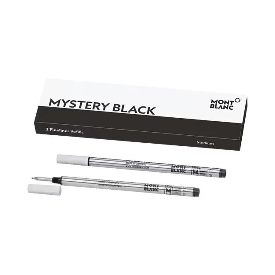 Montblanc 2 支纤维笔替换芯 M，Mystery Black（神秘黑）MB128246