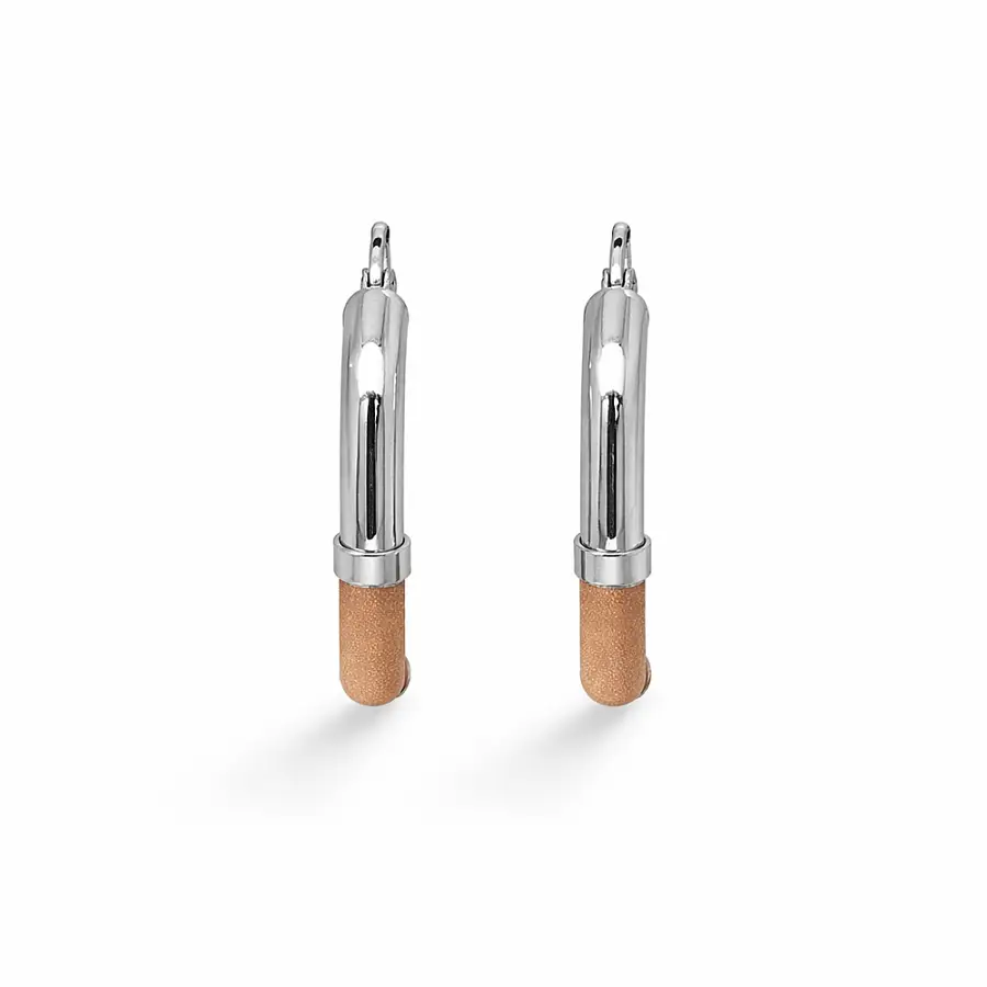 三色黄金圆形耳环