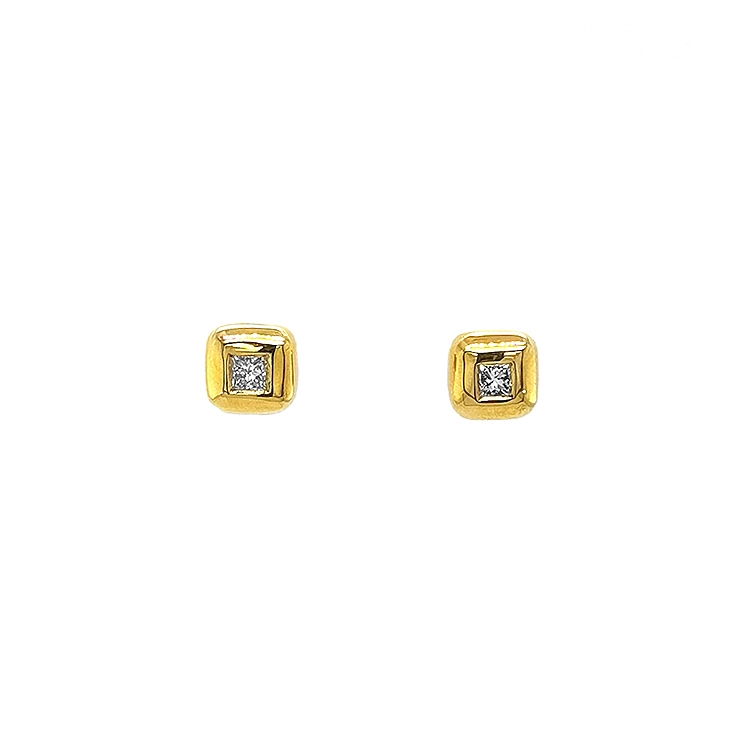 镶钻金耳环