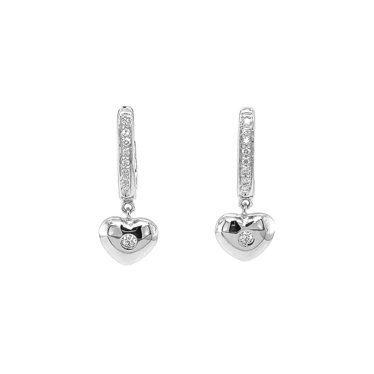 心形镶钻金耳环