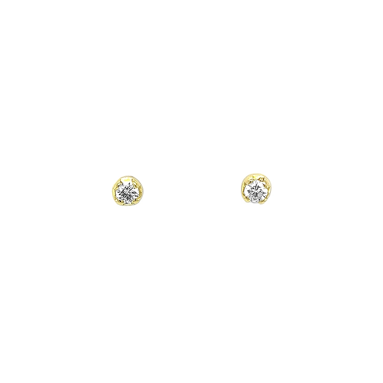 镶钻金耳环