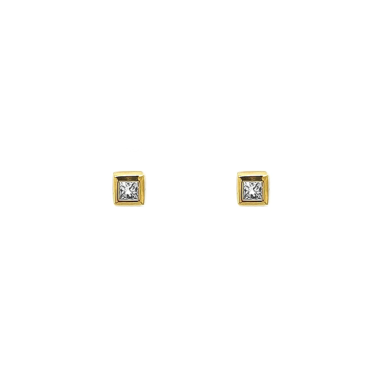 镶钻金耳环