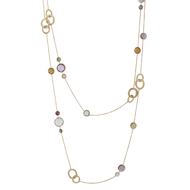 镶嵌半宝石的金项链 Marco Bicego Jaipur