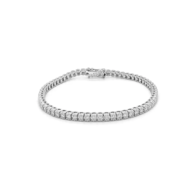 镶钻金质网球手链