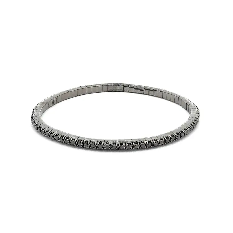 黑金镶钻网球手链