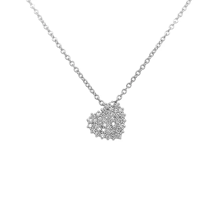 心形镶钻黄金吊坠