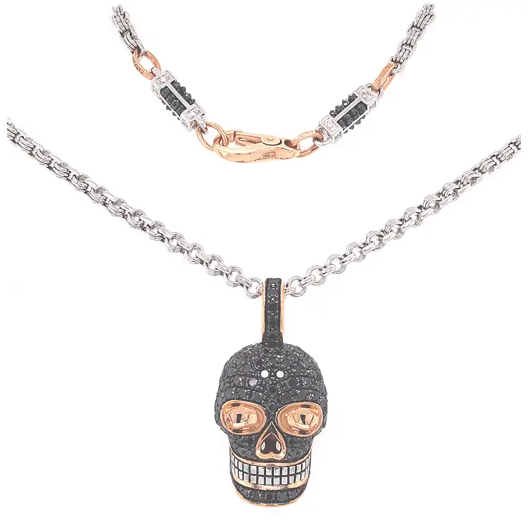 骷髅头金吊坠 Zancan Black Magic EC882RB60