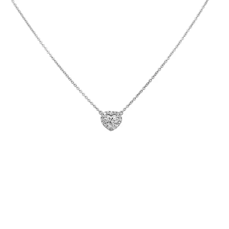 心形镶钻黄金吊坠