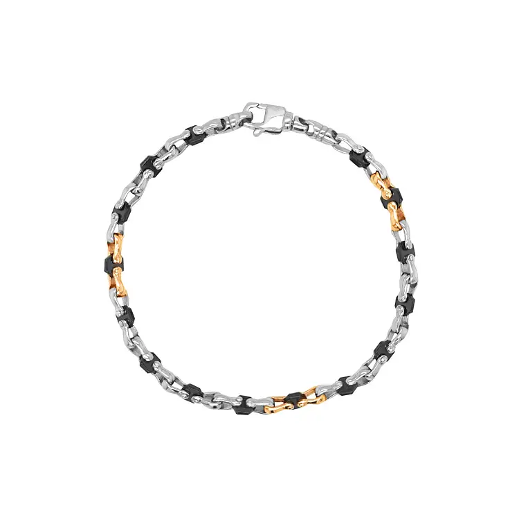 黄金陶瓷组合男士手链