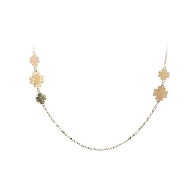 金色花朵女士项链