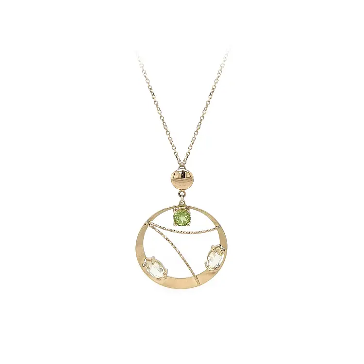 彩色宝石金项链