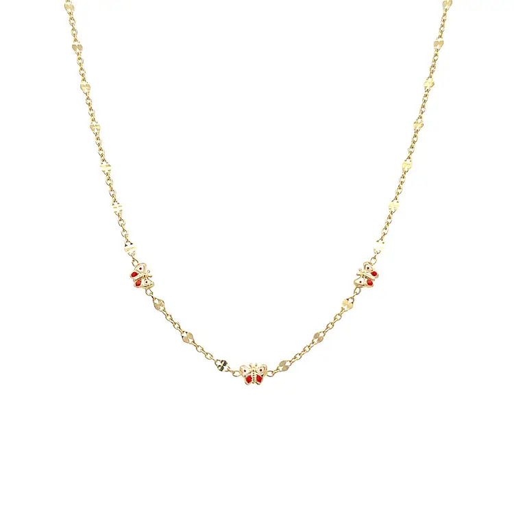 金色蝴蝶宝宝项链