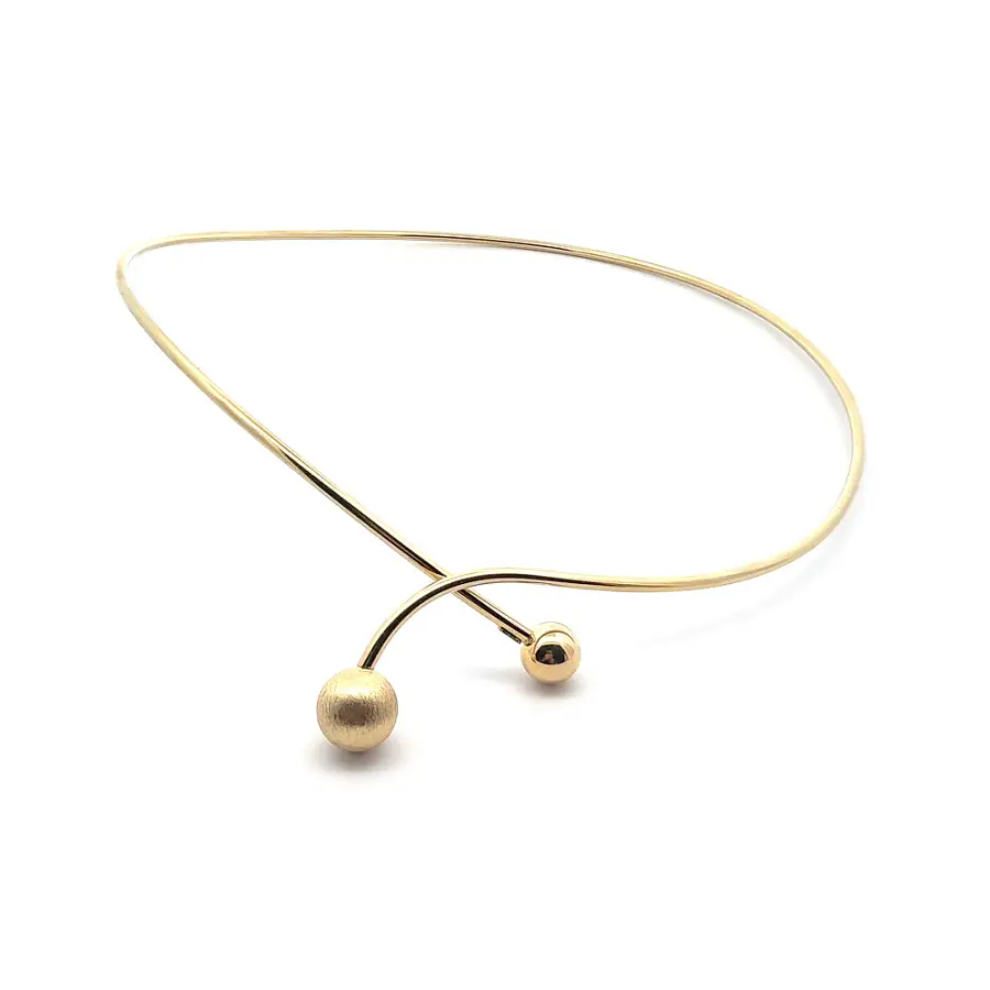 金色固定项链球