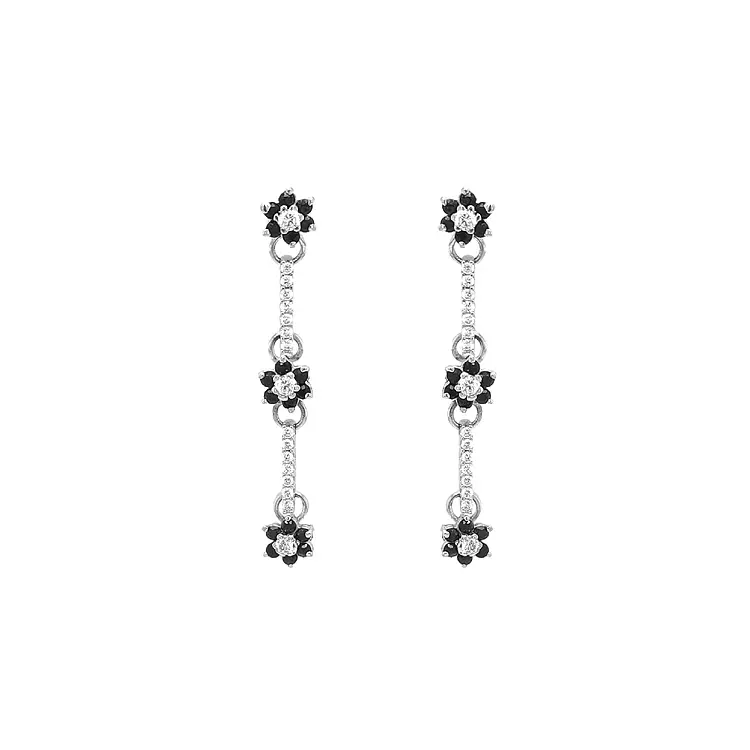 锆石金吊坠耳环