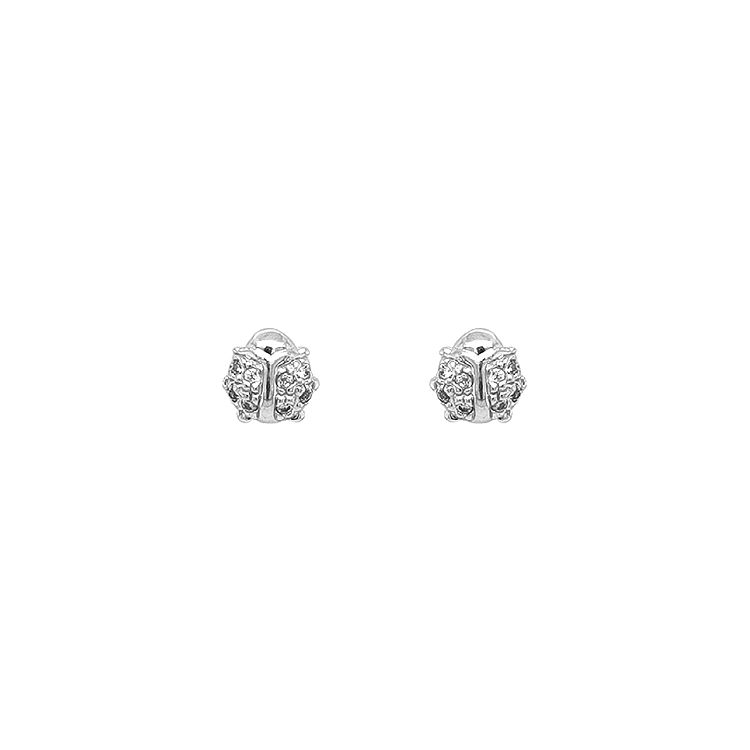 锆石瓢虫金耳环