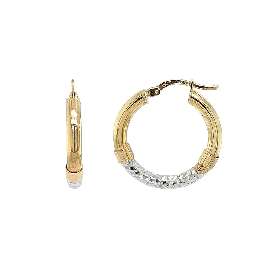 高贵典雅的黄金耳环--黄金与白金的对比