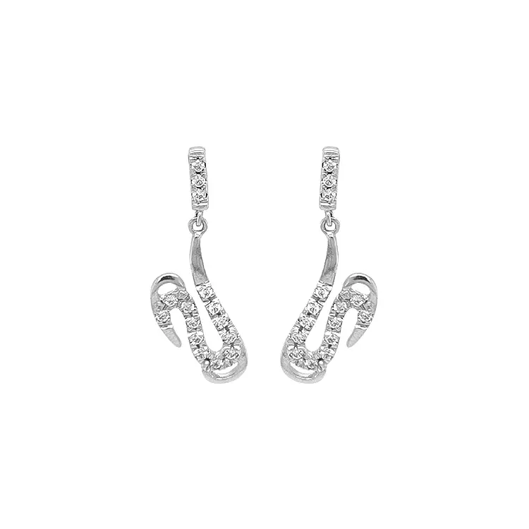 锆石金吊坠耳环