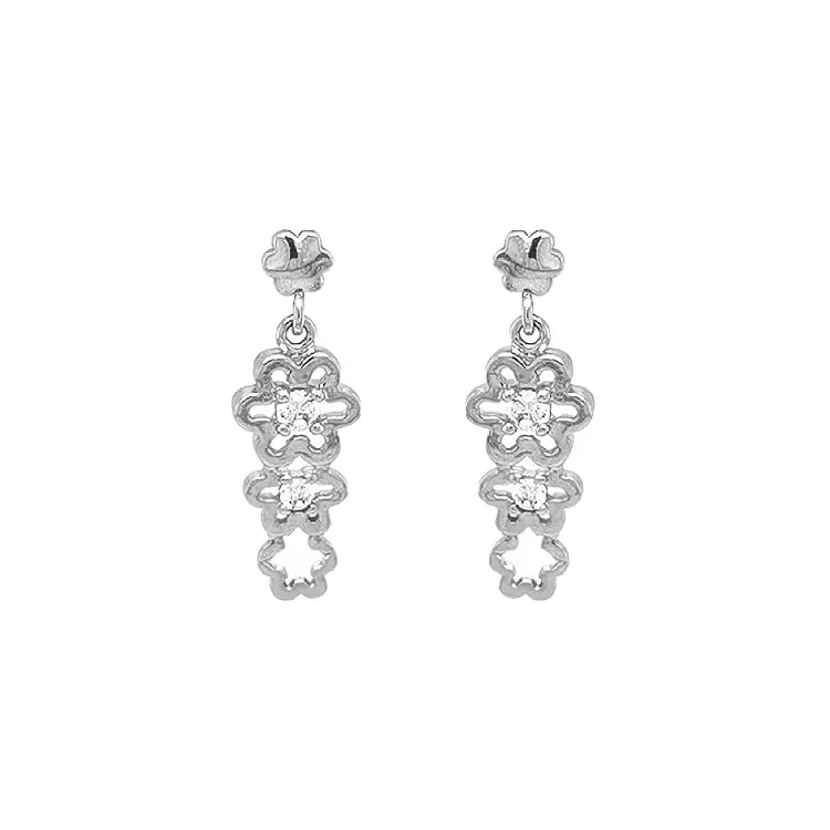 锆石金吊坠耳环