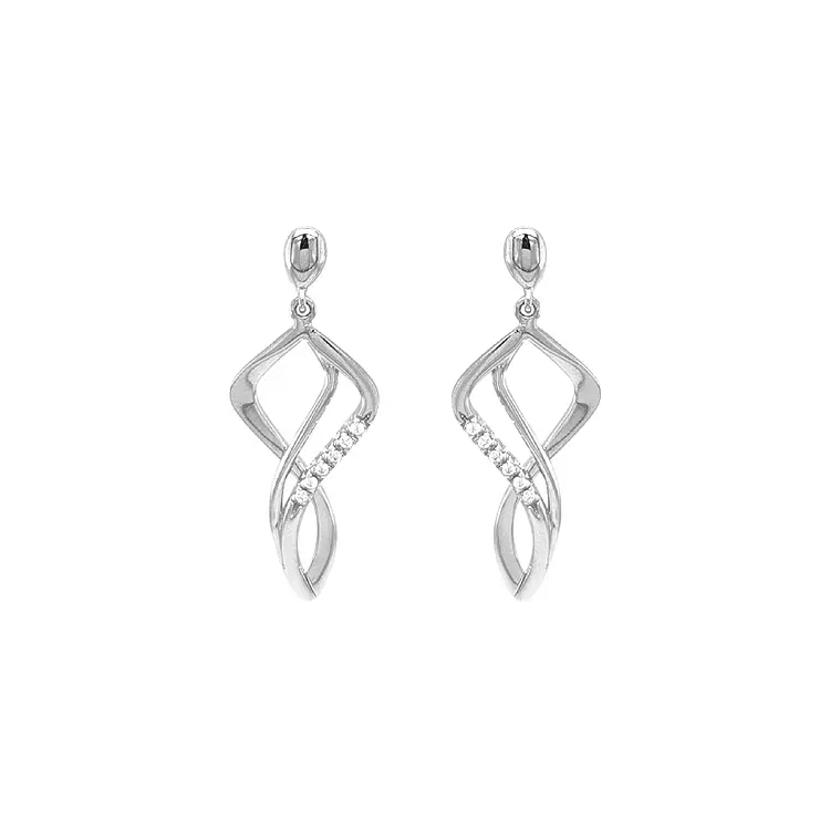 锆石金吊坠耳环