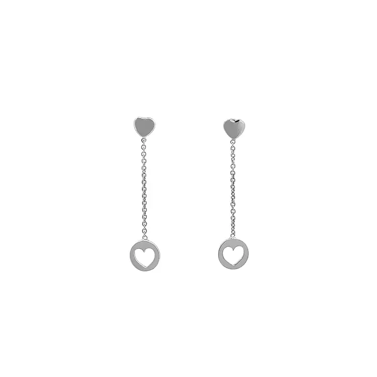 金色心形悬挂耳环