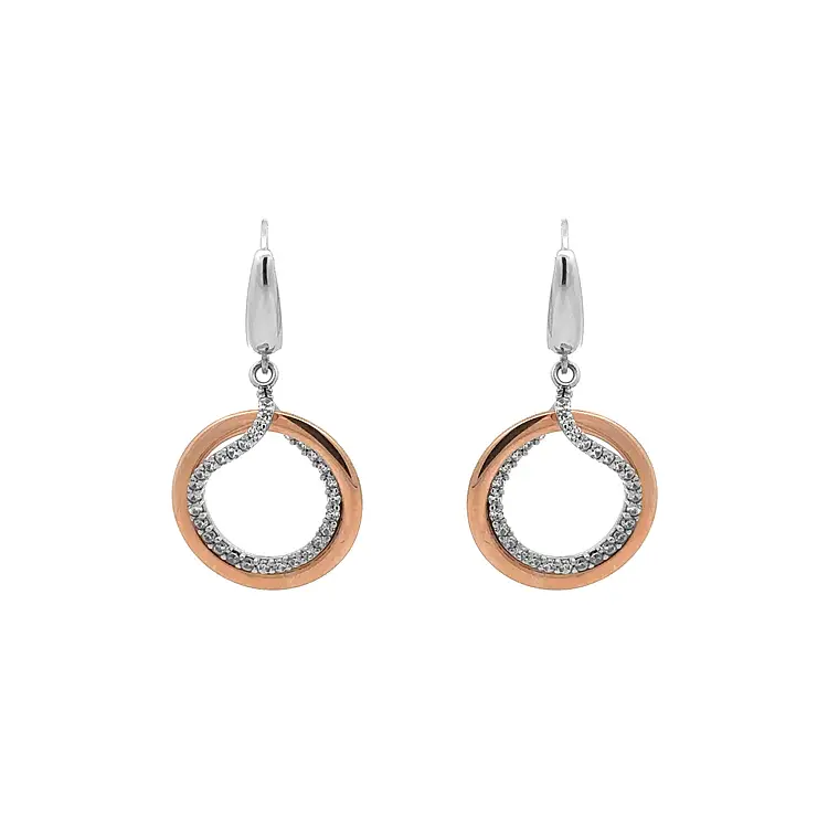 锆石金吊坠耳环