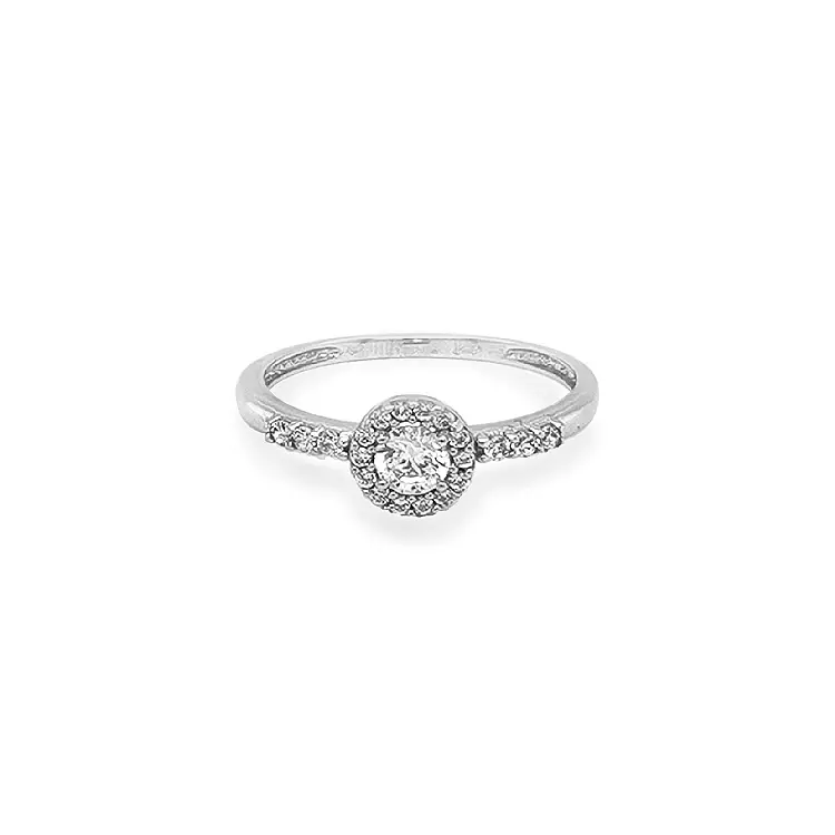 锆石黄金订婚戒指