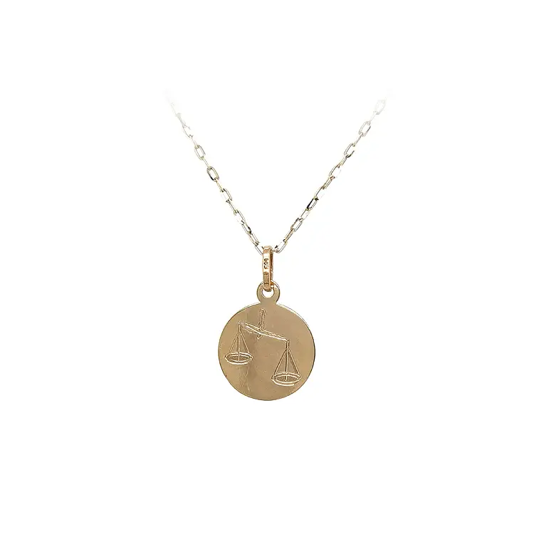 天秤星座黄金吊坠