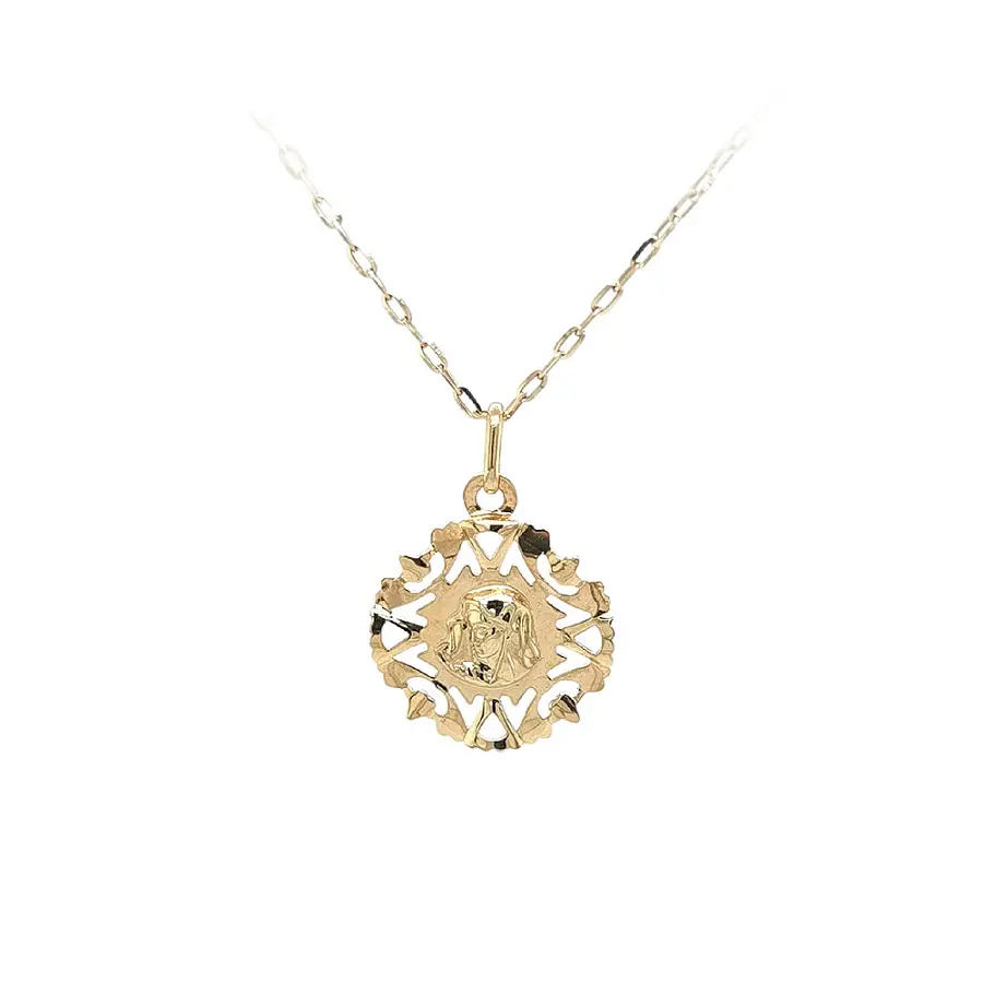 圣母玛利亚黄金吊坠