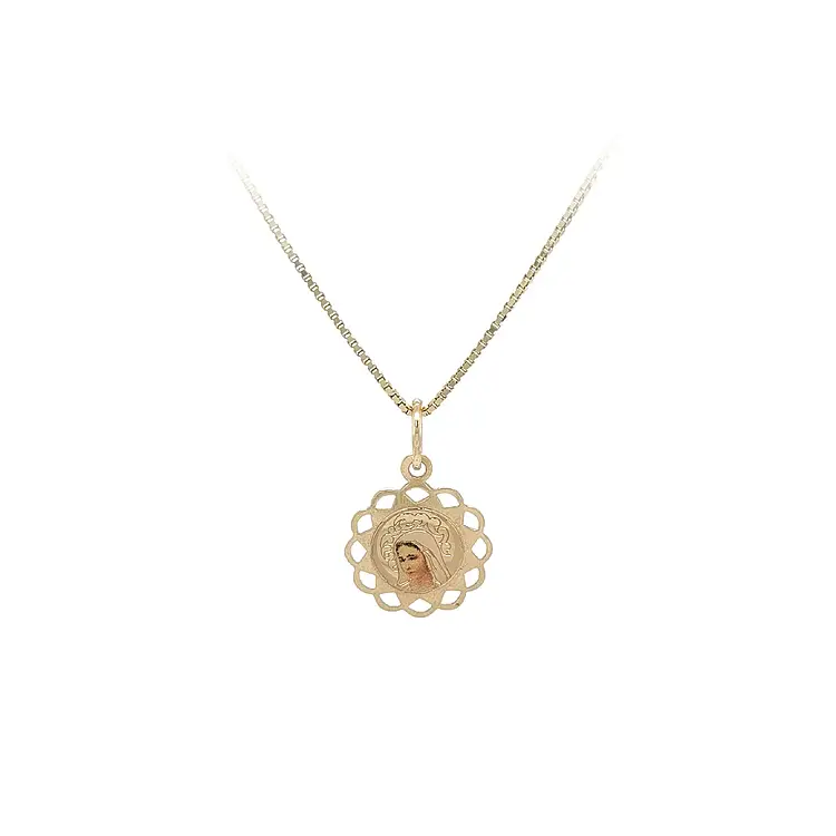 圣母玛利亚黄金吊坠