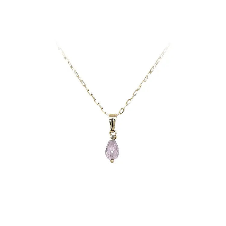 紫色宝石黄金吊坠