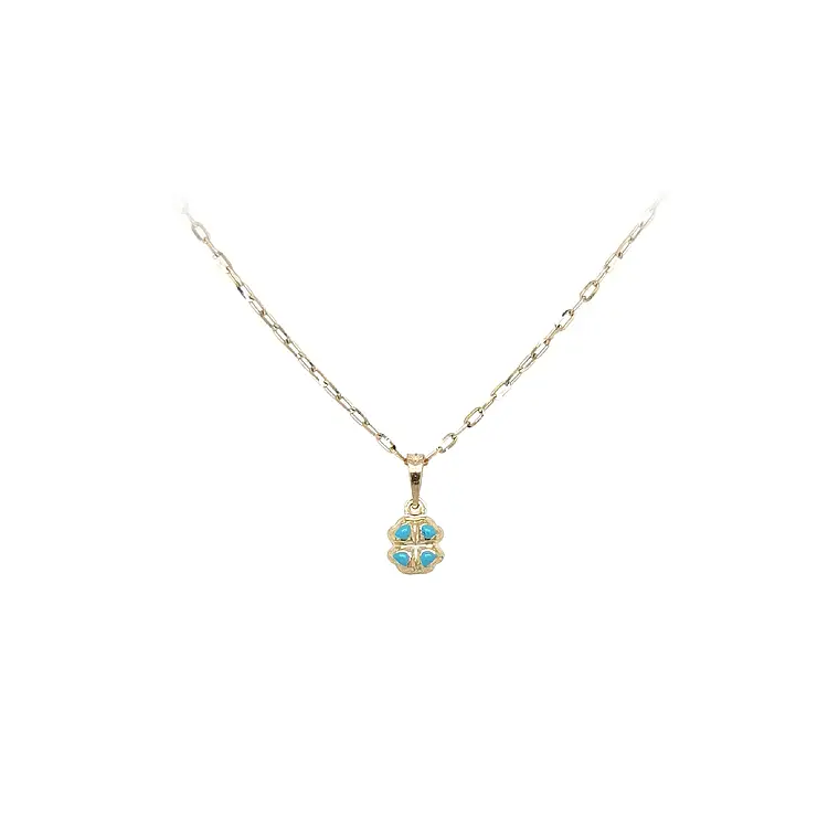 黄金四叶草吊坠